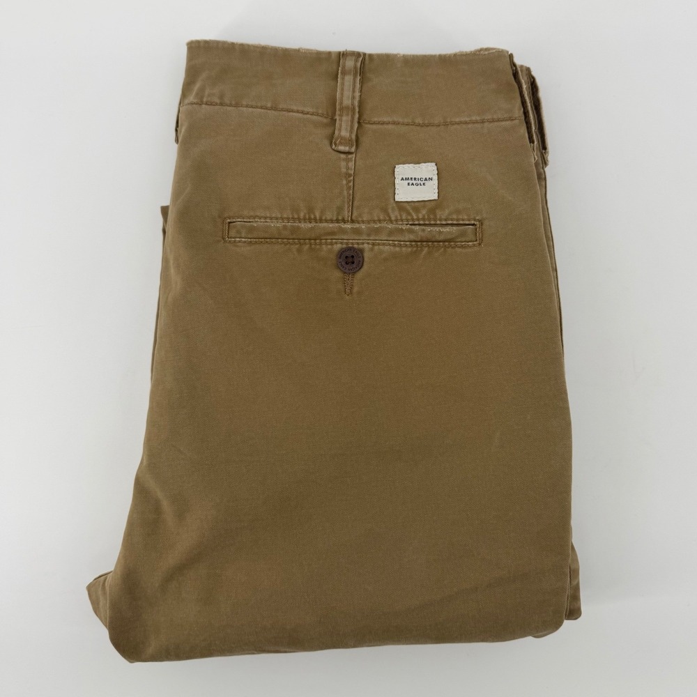 American Eagle Khaki Pants Mens 32x32 Tan AirFlex Slim Fit Chino Stretch Cotton
